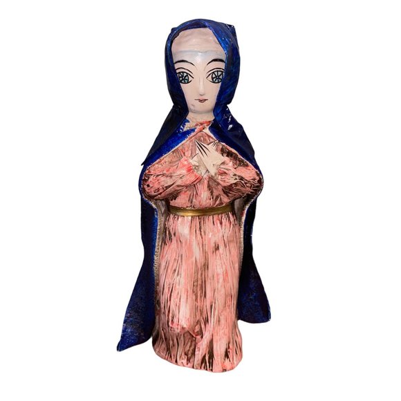 Vintage 1950's Japan Paper Mache Virgin Mary, Joseph & Baby Jesus Set - Picture 4 of 8